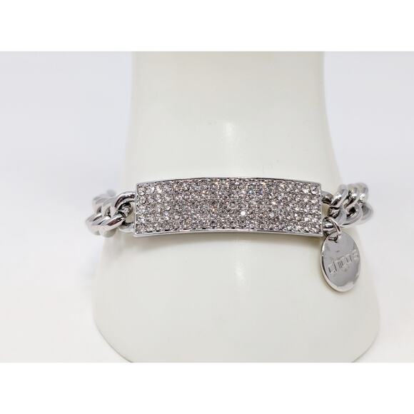 Chico's Jewelry - Chico's Bracelet Silver Tone Rhinestone Pave Style ID Bling Modern